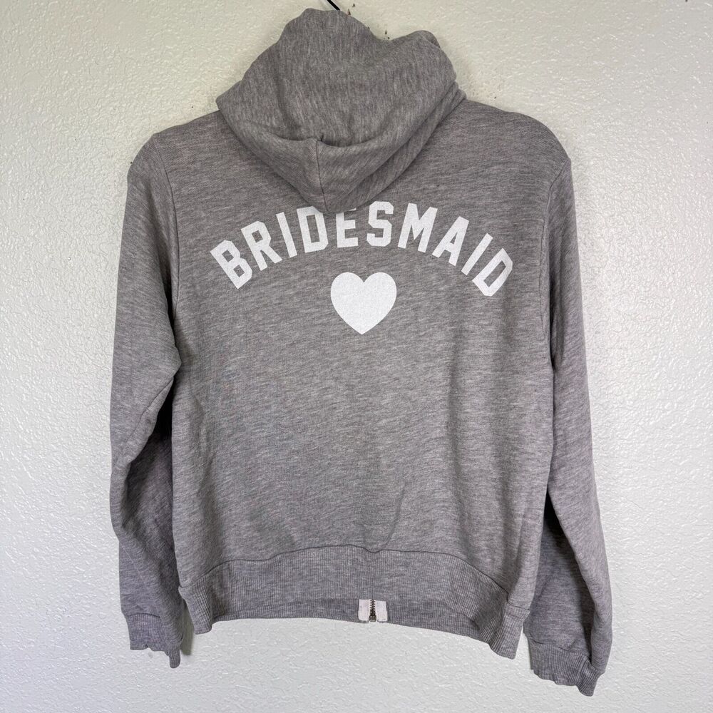 Wildfox Bridesmaid Jacket Women Small Zip Up Hoodie Sweatshirt Wedding Gift NEW